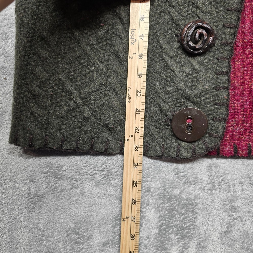 Baabaazuzu Handmade Patchwork Vest Womens L Multicolor Colorblock Button Front - Picture 12 of 14